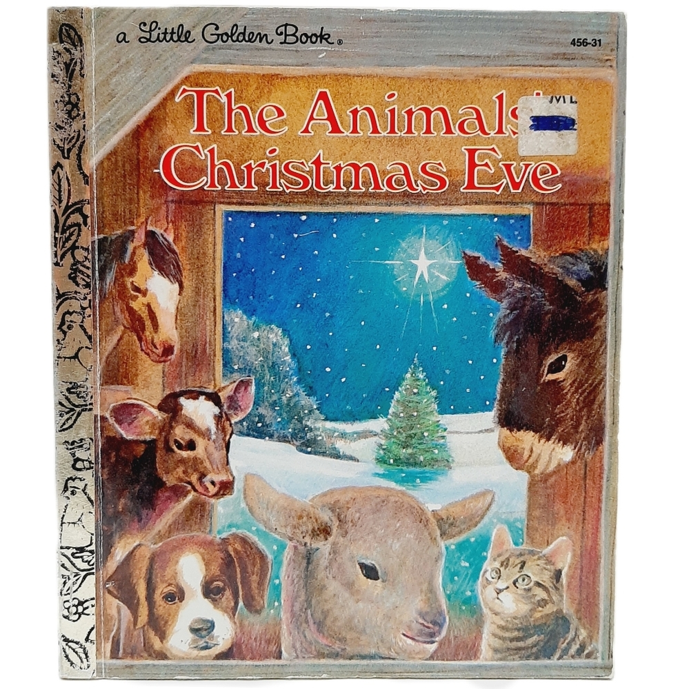 🍒 1977 Vtg - The Animals' Christmas Eve A Little Golden Book HC Kids